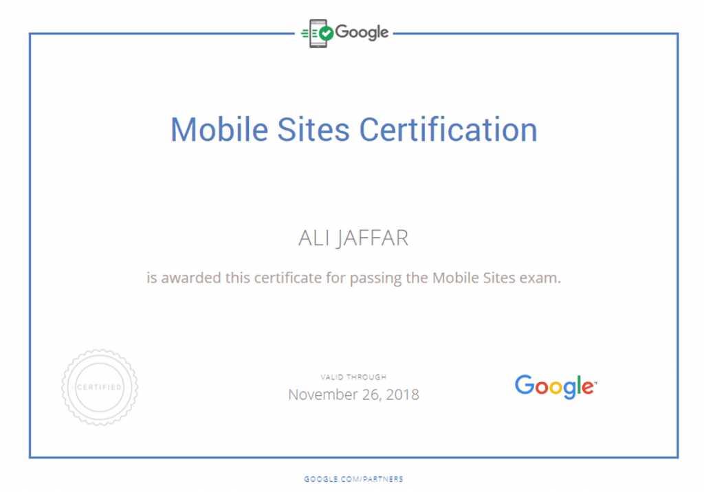 Mobile Sites Expert - Certified by Google Partners